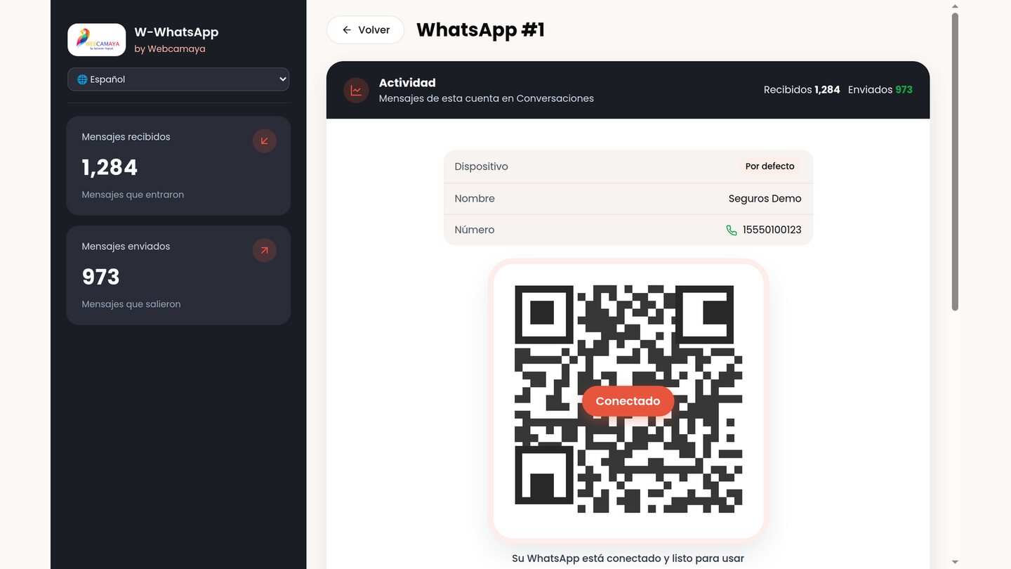Gestionar un número con su código QR